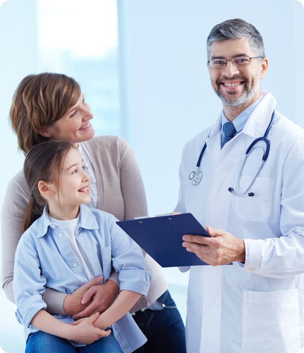 doctor with happy patient